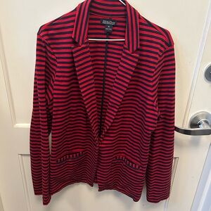Lucky Brand Red and Black Striped Blazer
